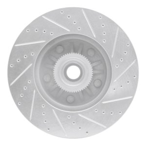 Ford E-150 Brake Rotor (1) - Front Left - R1 Concepts - Drilled & Slotted - Silver - `04-`06